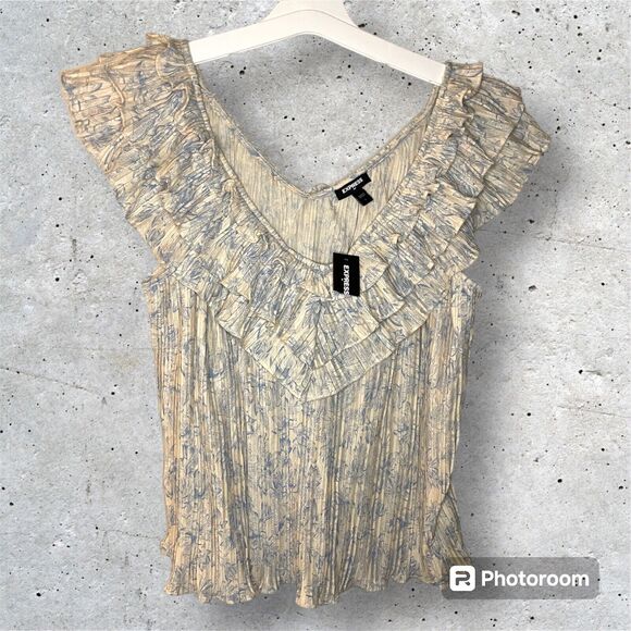 Express Tops - EXPRESS Womens Ruffle Bust Tank Top Small Cottagecore Whimsy Coquette Blouse NWT